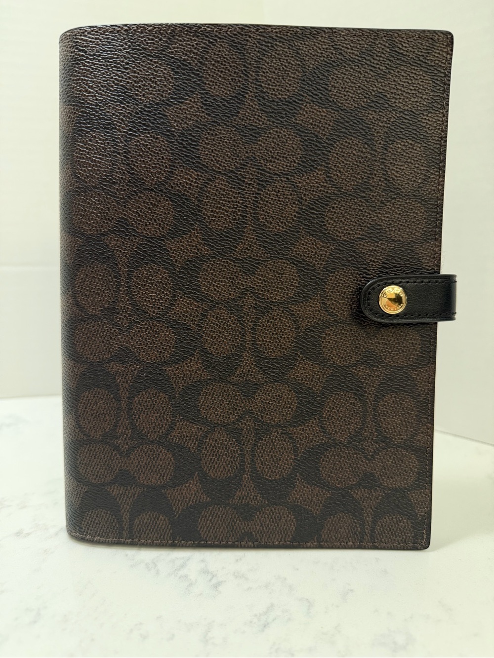 Coach Brown Leather Notebook with Embossed Logo - Picture 12 of 15